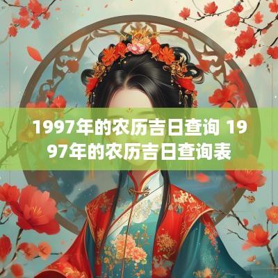 1997年的农历吉日查询 1997年的农历吉日查询表