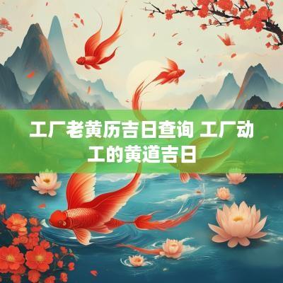 工厂老黄历吉日查询 工厂动工的黄道吉日
