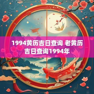 1994黄历吉日查询 老黄历吉日查询1994年