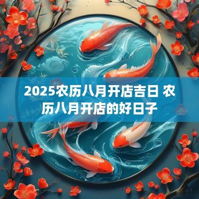 2025农历八月开店吉日 农历八月开店的好日子