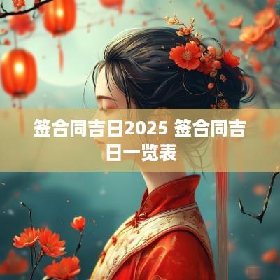 签合同吉日2025 签合同吉日一览表