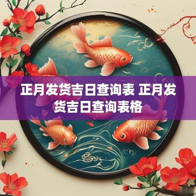正月发货吉日查询表 正月发货吉日查询表格
