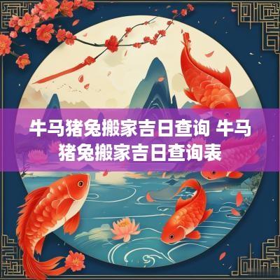 牛马猪兔搬家吉日查询 牛马猪兔搬家吉日查询表