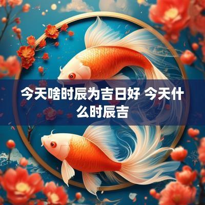 今天啥时辰为吉日好 今天什么时辰吉