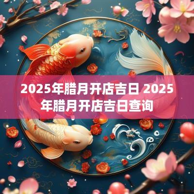 2025年腊月开店吉日 2025年腊月开店吉日查询
