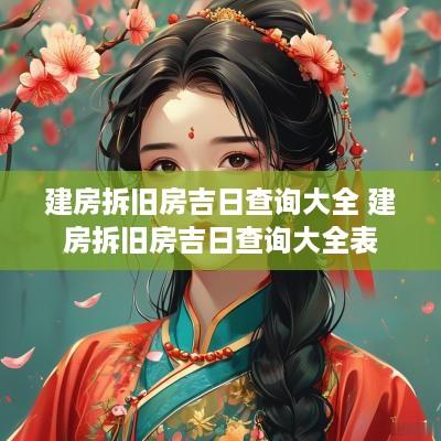 建房拆旧房吉日查询大全 建房拆旧房吉日查询大全表