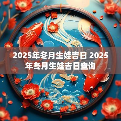 2025年冬月生娃吉日 2025年冬月生娃吉日查询