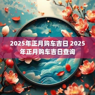 2025年正月购车吉日 2025年正月购车吉日查询
