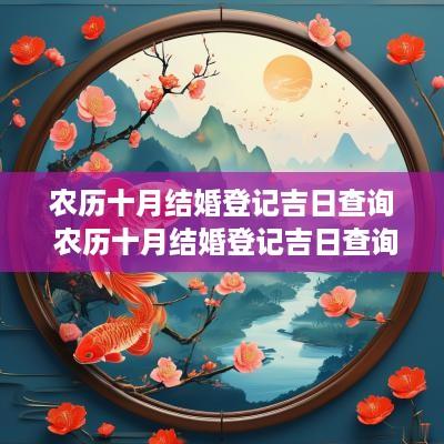 农历十月结婚登记吉日查询 农历十月结婚登记吉日查询表