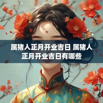 属猪人正月开业吉日 属猪人正月开业吉日有哪些