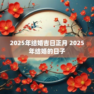 2025年结婚吉日正月 2025年结婚的日子