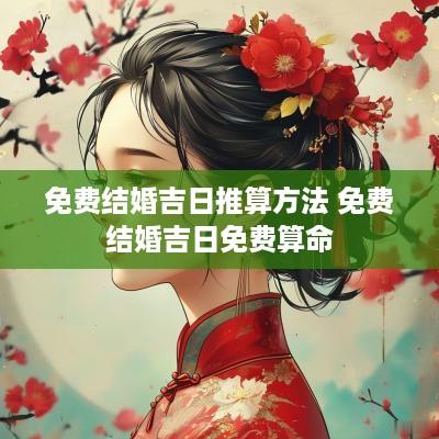 免费结婚吉日推算方法 免费结婚吉日免费算命
