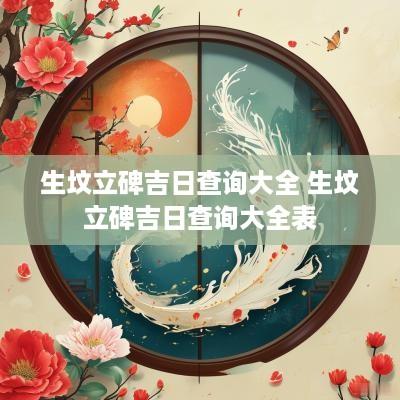 生坟立碑吉日查询大全 生坟立碑吉日查询大全表