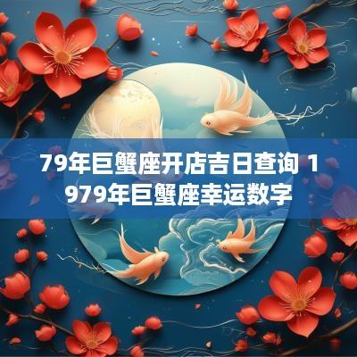 79年巨蟹座开店吉日查询 1979年巨蟹座幸运数字
