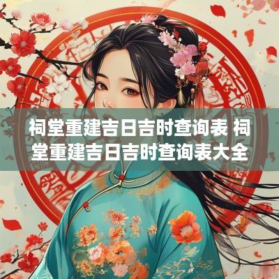 祠堂重建吉日吉时查询表 祠堂重建吉日吉时查询表大全