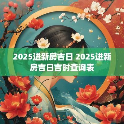 2025进新房吉日 2025进新房吉日吉时查询表 2025进新房吉日 2025进新房吉日吉时查询表
