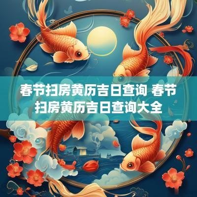 春节扫房黄历吉日查询 春节扫房黄历吉日查询大全