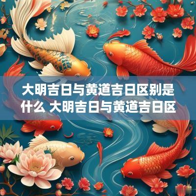 大明吉日与黄道吉日区别是什么 大明吉日与黄道吉日区别是什么意思