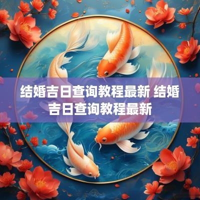结婚吉日查询教程最新 结婚吉日查询教程最新