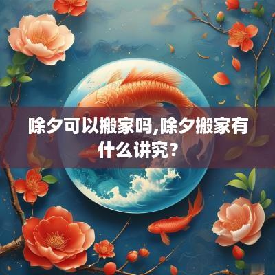 除夕可以搬家吗,除夕搬家有什么讲究？