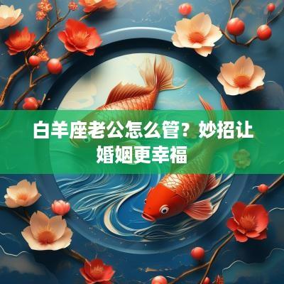 白羊座老公怎么管？妙招让婚姻更幸福