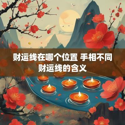财运线在哪个位置 手相不同财运线的含义