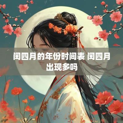 闰四月的年份时间表 闰四月出现多吗