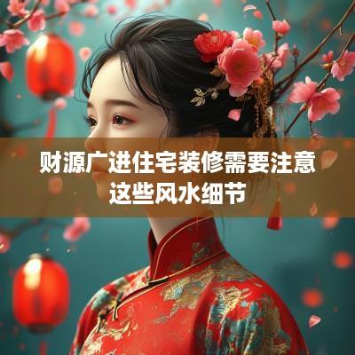财源广进住宅装修需要注意这些风水细节