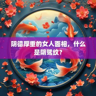 阴德厚重的女人面相，什么是阴骘纹？