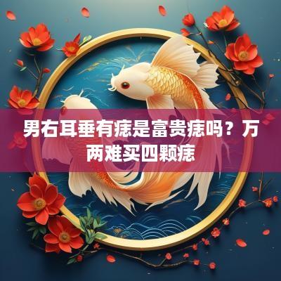 男右耳垂有痣是富贵痣吗？万两难买四颗痣