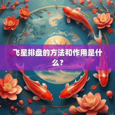 飞星排盘的方法和作用是什么？