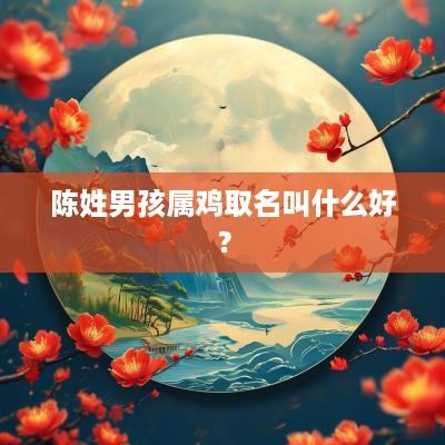 陈姓男孩属鸡取名叫什么好？