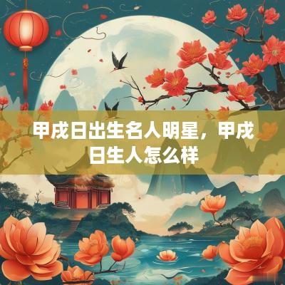 甲戌日出生名人明星，甲戌日生人怎么样