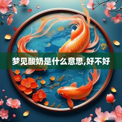 梦见酸奶是什么意思,好不好