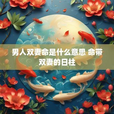 男人双妻命是什么意思 命带双妻的日柱
