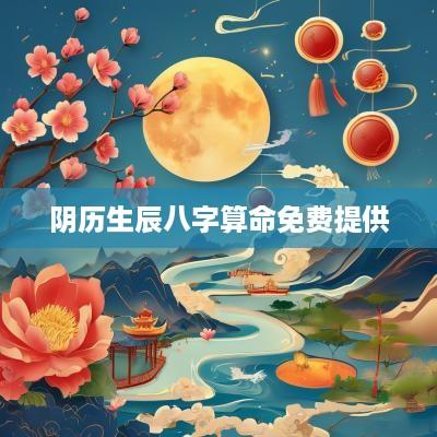 阴历生辰八字算命免费提供