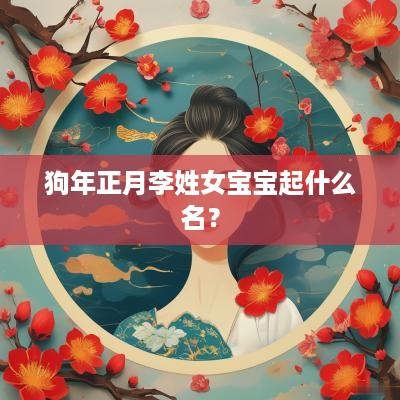 狗年正月李姓女宝宝起什么名？