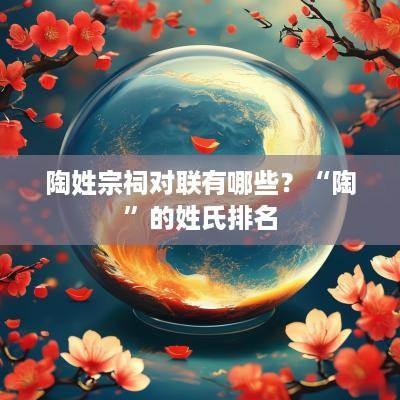 陶姓宗祠对联有哪些？“陶”的姓氏排名