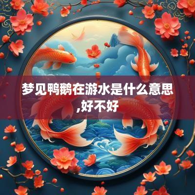 梦见鸭鹅在游水是什么意思,好不好
