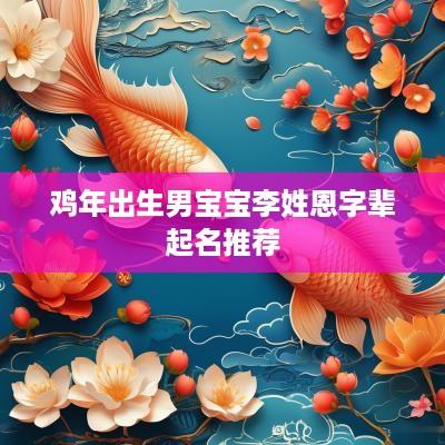 鸡年出生男宝宝李姓恩字辈起名推荐