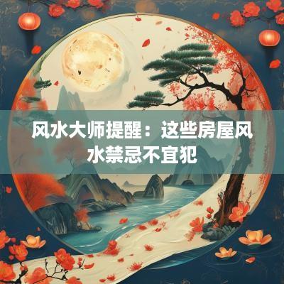 风水大师提醒：这些房屋风水禁忌不宜犯