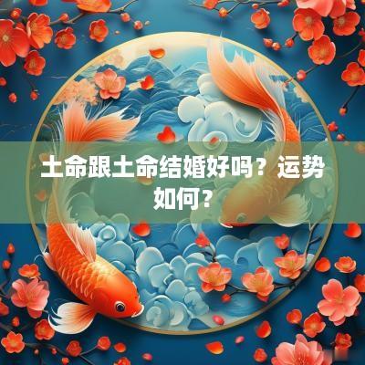 土命跟土命结婚好吗？运势如何？