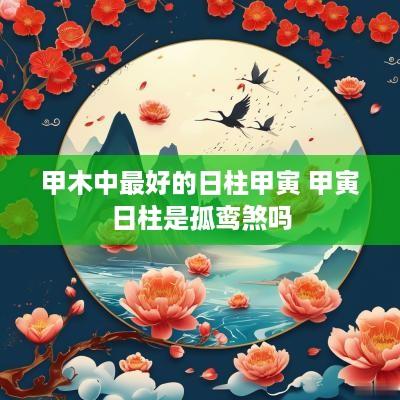 甲木中最好的日柱甲寅 甲寅日柱是孤鸾煞吗