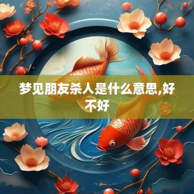梦见朋友杀人是什么意思,好不好