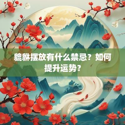 貔貅摆放有什么禁忌？如何提升运势？