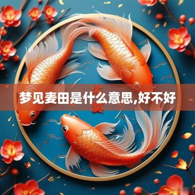 梦见麦田是什么意思,好不好