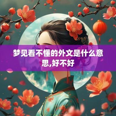 梦见看不懂的外文是什么意思,好不好