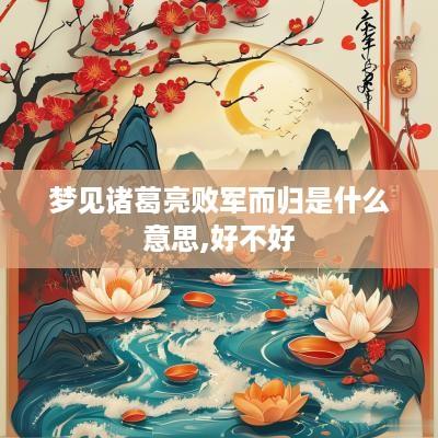 梦见诸葛亮败军而归是什么意思,好不好