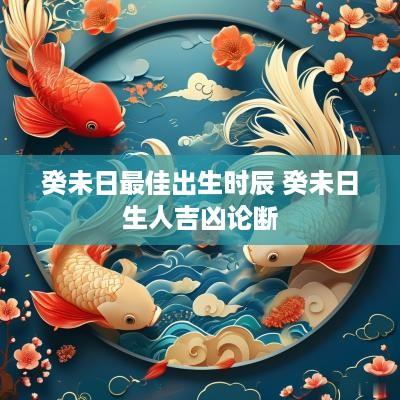 癸未日最佳出生时辰 癸未日生人吉凶论断