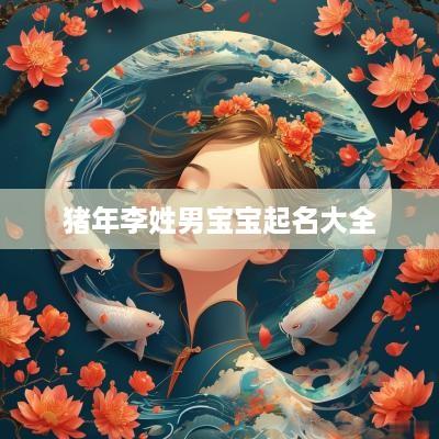 猪年李姓男宝宝起名大全